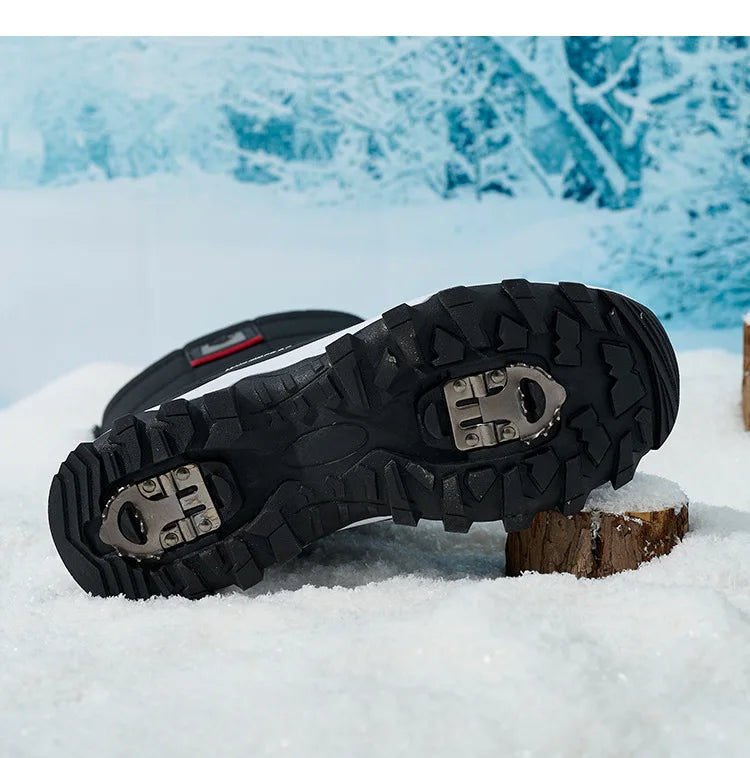 High Quality Outdoor Sports  Snow Shoes with Warm, Plush and Non slip Soles for Men's Winter Boots