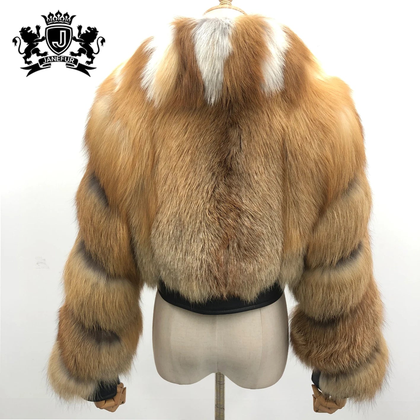 Janefur Fashion Warm Winter Full Pelt Red Fox Jacket for Women Thicken High Quality Genuine Real Fur Women Coat Red Fox Coat
