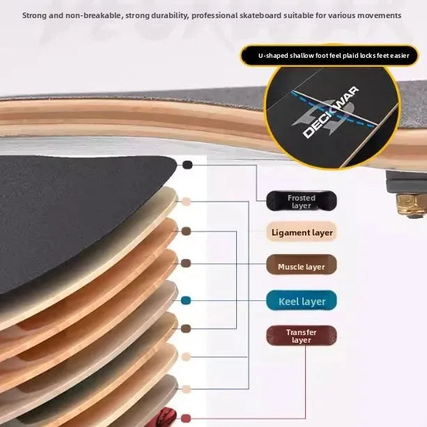 31*8Inch 7Layer Chinese Maple Complete Double Upturned Skateboard with Fashionable Pattern for Outdoor Use
