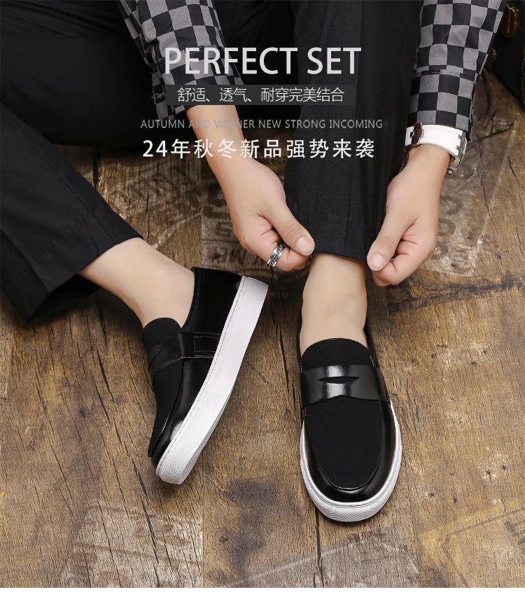 Men's Premium Faux Suede Leather Penny Loafers - Classic Slip-On Moccasin Shoes for Casual & Formal Wear