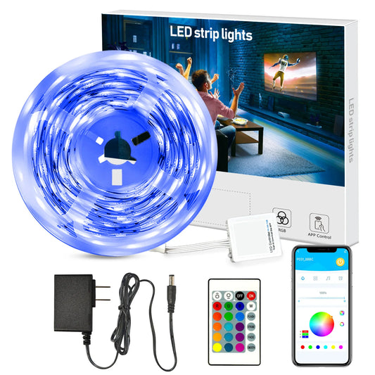 Hot Sale 2835 RGB LED Strip Light 15M for Bluetooth Control 24-Key Remote for Home Decor Copper Lamp Body App Control Mode