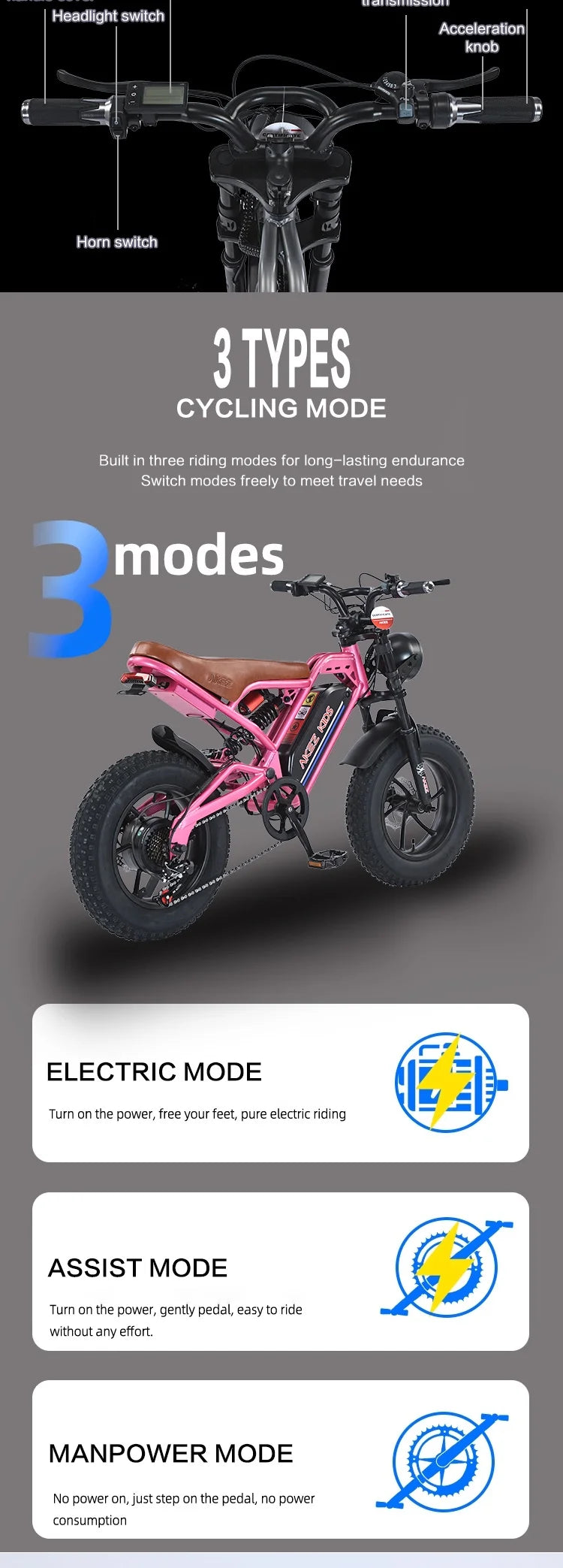 Fast 350W Kids Electric Dirt Bike Motor Battery Bicycle with Sales for Children Teenagers Boys Ebike Us Warehouse