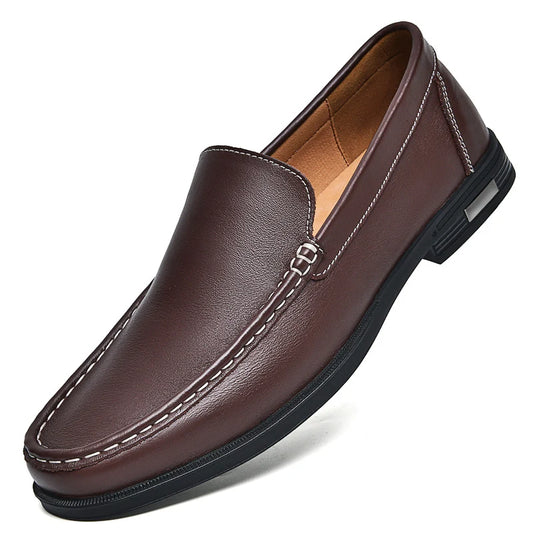 Men's Comfortable Walking Shoes Made of Genuine Leather, One Foot Loafers, New Trendy Designer, Mo Hot Selling Driving Shoes