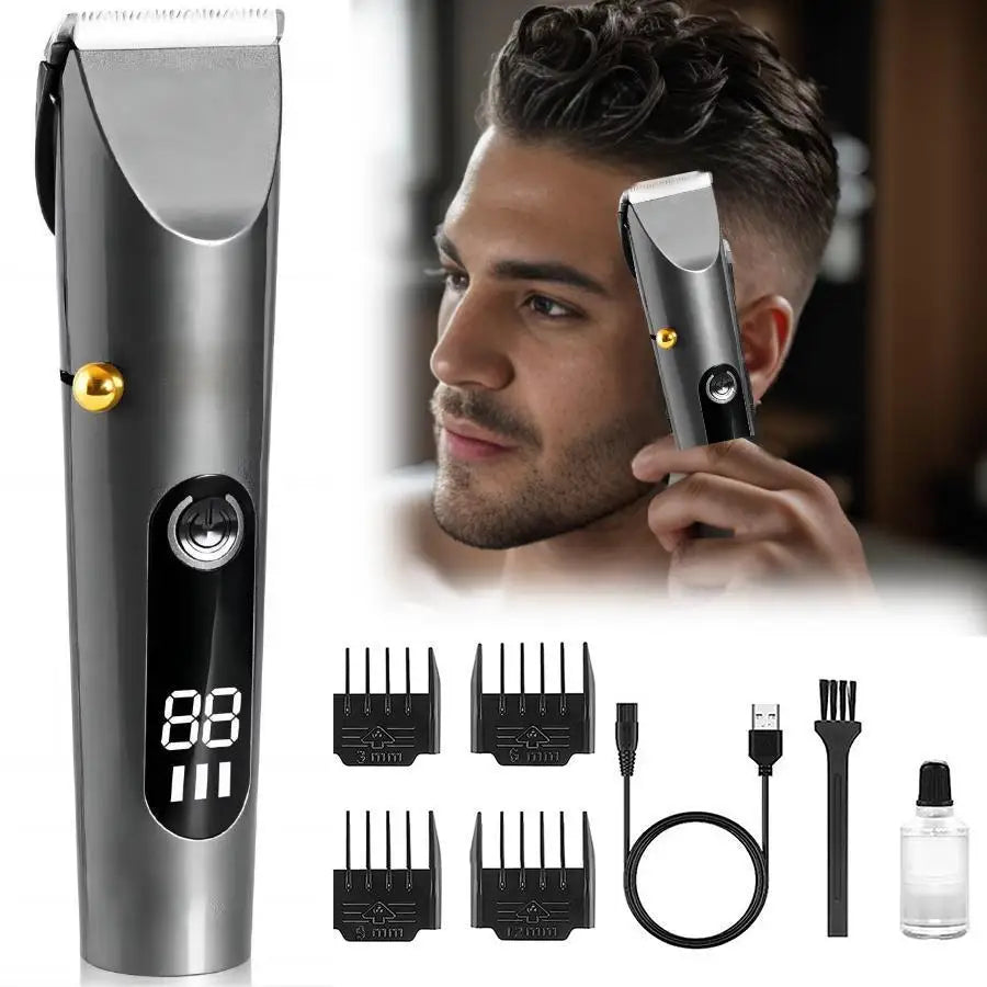 Professional Cordless High-Performance Men's Hair Clippers Rechargeable Barber Hair Cutter for Household Use