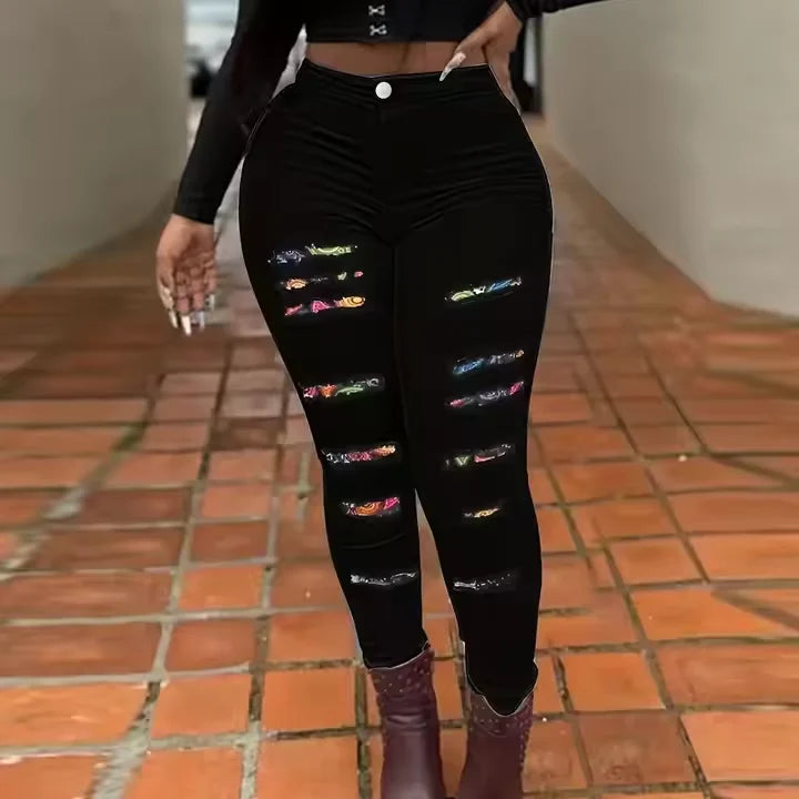 Free Shipping to USA- High Waist Slim Fit Mom Jeans Stretchy Full Length Skinny Denim Pants for Plus Size Ladies Summer Style