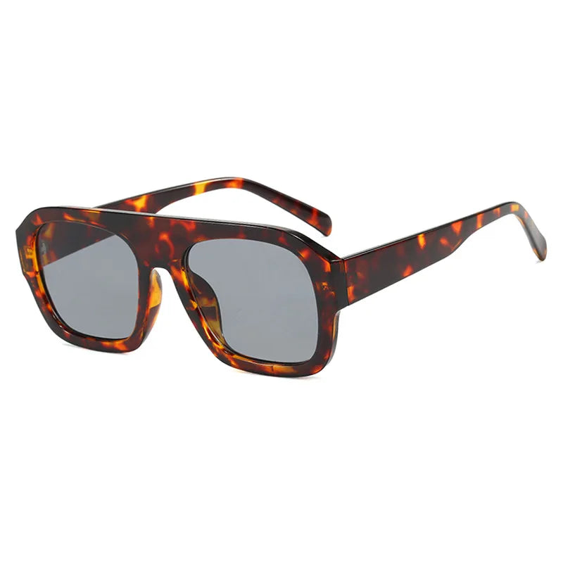 Fashion Luxury Women Men Punk Rectangle Sun Glasses Big Frame Square Sunglasses