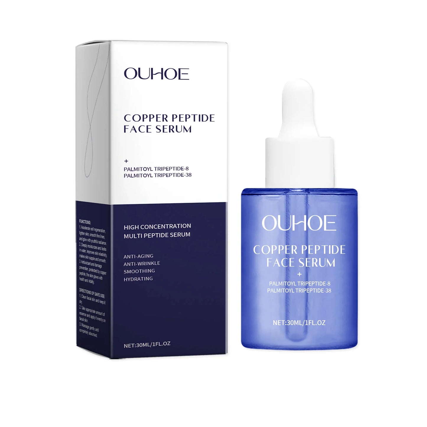 OUHOEE Copper Peptide Facial for Essence Hydrating and Nourishing Glow Serum for Home Use Smoothes and Restores Skin