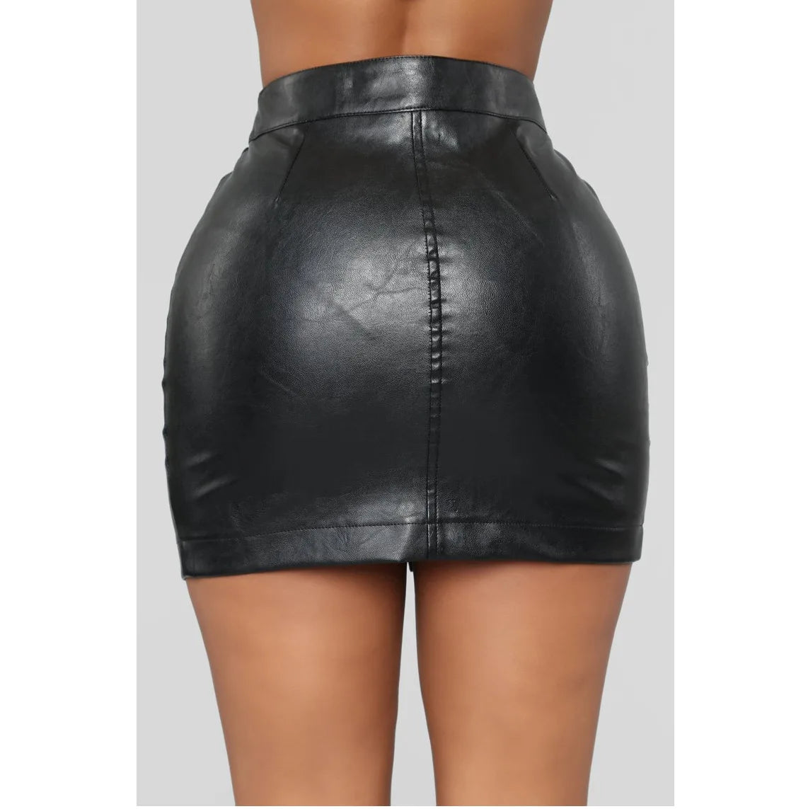 Summer Sexy Club Wear Zipper Hip Skirt Women Sexy Bodycon Mini Dress High Waist Women Plus Size Women Sexy Pu Bodycon Mini Dress