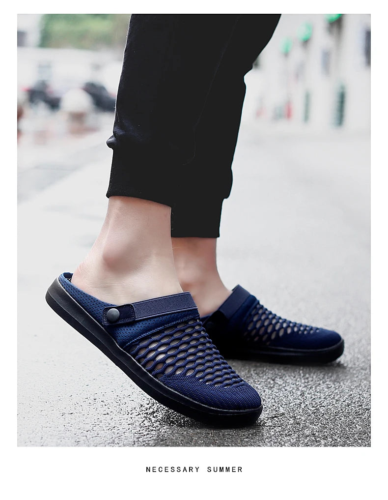 Casual Breathable Men Sandals Summer Outdoor Lightweight Fashion Slippers New Arrivals Slip-on Male Mesh Beach Shoes for Male