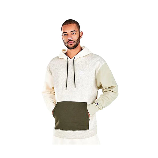 Champion Classic Fleece Blocked Mens Active Hoodies Color: Hiker Green/Black | 100% Authentic