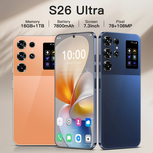 S26 Ultra Phone Global Version Mobile Phone 16GB Android 14 Cellphones Unlocked Smartphone