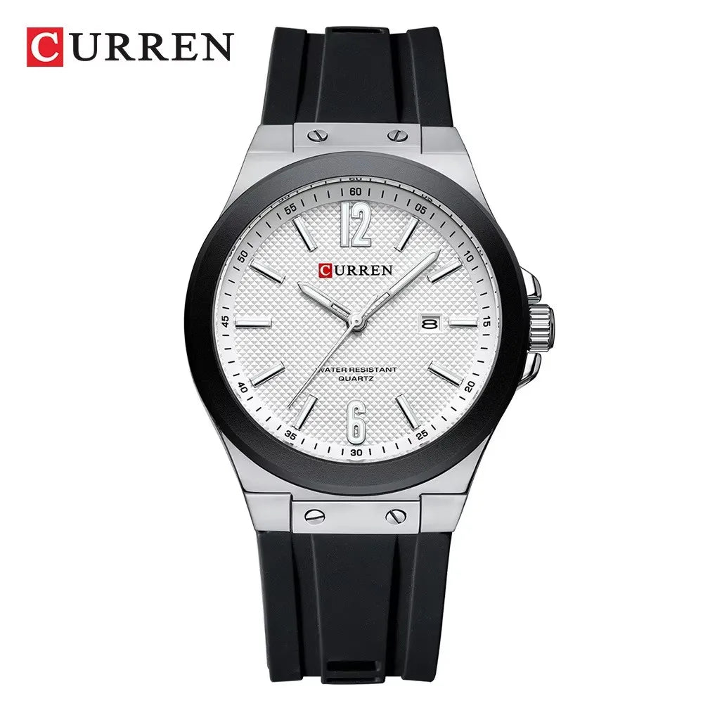 CURREN 8467 Male Luminous Night Light Japan Quartz Men Fashion Watch Waterproof Wristwatches Sports Silicone Strap Durable Clock