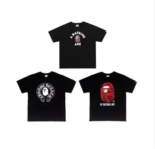 2026 1:1 High Version Ready Stock Letter Printing Bapees Tee Men Trendy PrintedApe Shirt Fashion Designer Bapees Shirt Hot Sell