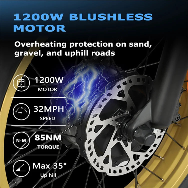 United States Stock ZM22  1200W 80 Miles +80 Miles Full Suspension Double Range E-bike Electric Bike