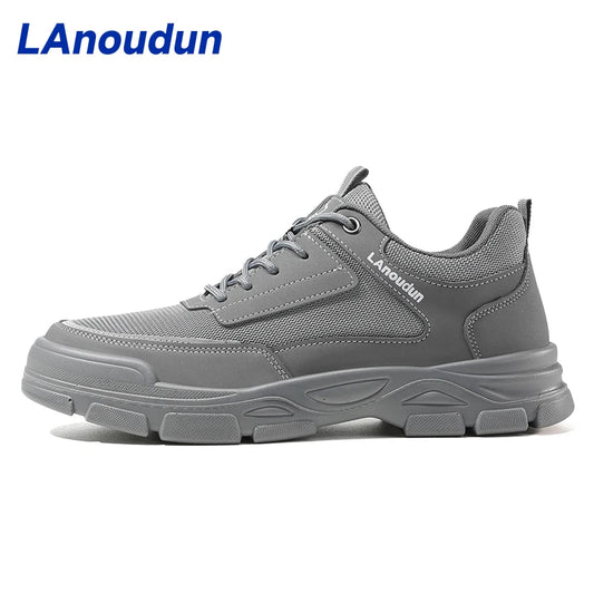 LANOUDUN Steel Toe Low Top Safety Shoes All Season Puncture-resistant Microfiber For Men