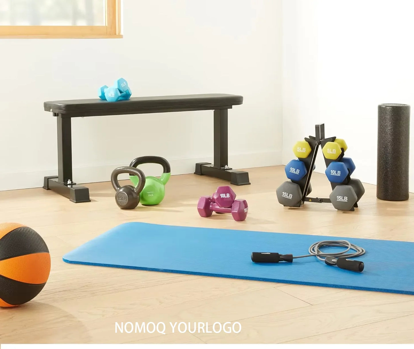 High Quality Customized 1-10kg Eco-friendly Neoprene-Coated PVC Dumbbells Set with 1 Year Guarantee for Gym Fitness