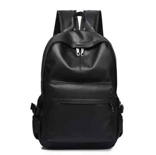 Fashion Waterproof Anti-Theft Men's PU Leather Backpack with Zipper Closure Large Capacity Travel School Bag High Quality