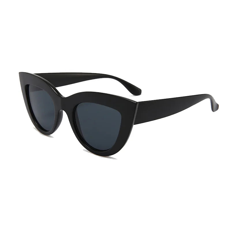 SHAUNA Retro Cat Eye Sunglasses Women UV400 Metal Hinge Fashion Gradient Mirror