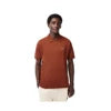 Lacoste Short Sleeved Ribbed Collar Mens Active Shirts & Tees Color: Brown | 100% Authentic