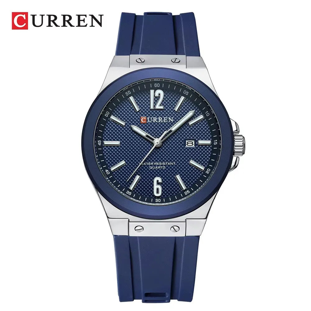 CURREN 8467 Male Luminous Night Light Japan Quartz Men Fashion Watch Waterproof Wristwatches Sports Silicone Strap Durable Clock