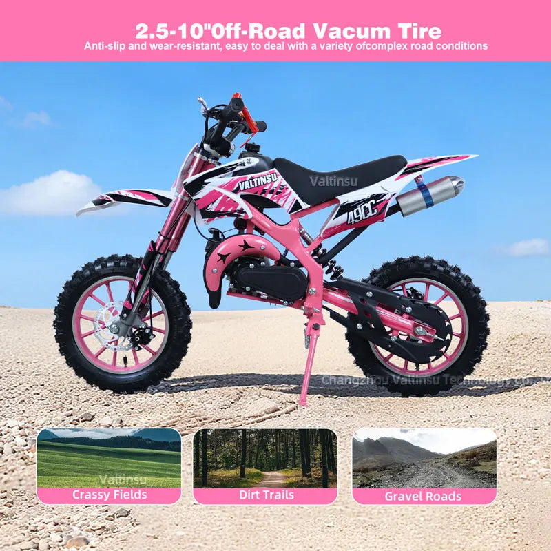 Chinese Made 49Cc Two-Stroke Small Off-Road Motocross Gasoline Dirt Bike Kid Motorcycle