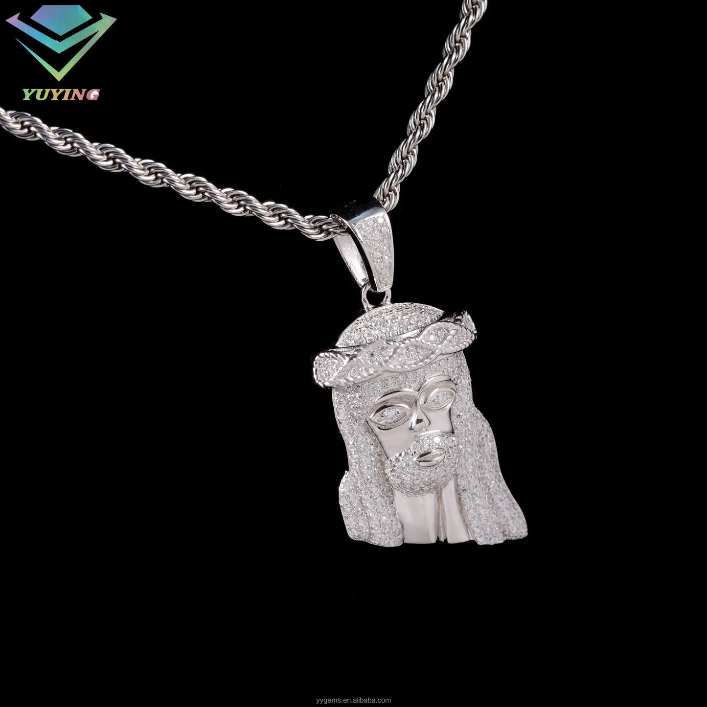 Hot Sell 925 Silver VVS Moissanite Diamond Set Jesus Pendant Men Fashion Hip Hop Jewelry Iced Out Jesus Pendant