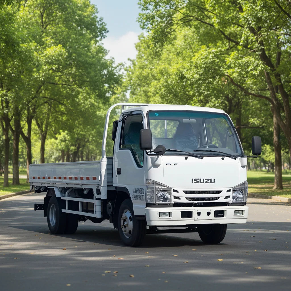 ISUZU ELF NKR 100P 4x2 Drive Flatbed Truck with Sides Euro 6 4K diesel Engine Left Steering Light Drop Side Truck