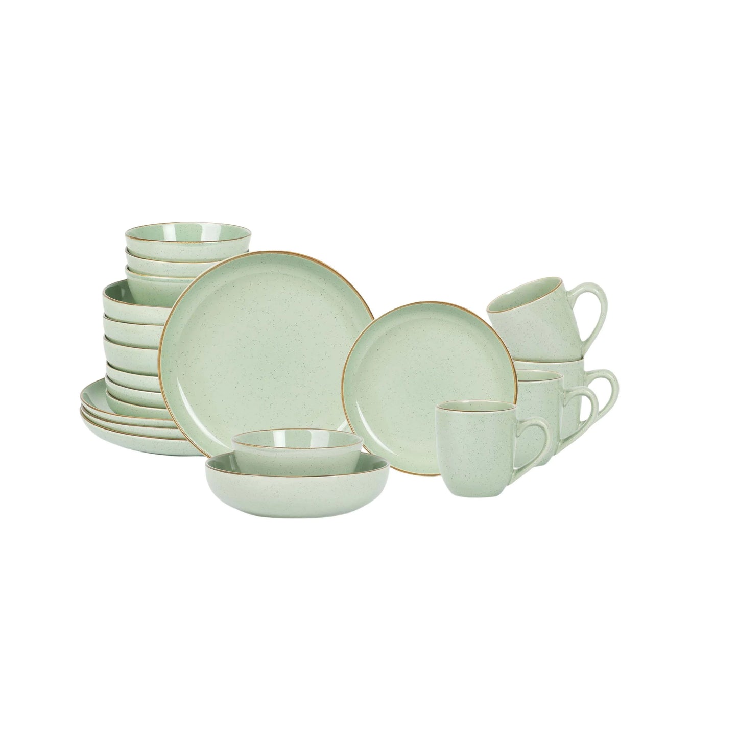 Ceramic Stoneware Set 20 Pcs Classic Round Ceramic Plate Dishes Nordic Style Drinking Mug Ceramic Cereal Bowl for Home Decor