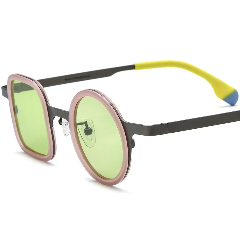 Borregls Acetate Titanium Sunglasses Women Brand Design Irregular Polarized Mirrored Sun Glasses Men Square Round Shades 185886