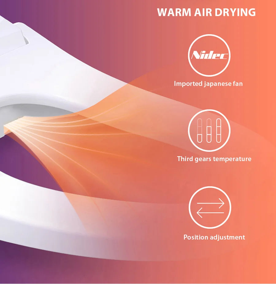 EcoFresh Smart toilet seat  Electric Bidet cover intelligent bidet heat clean dry Massage care for child woman the old