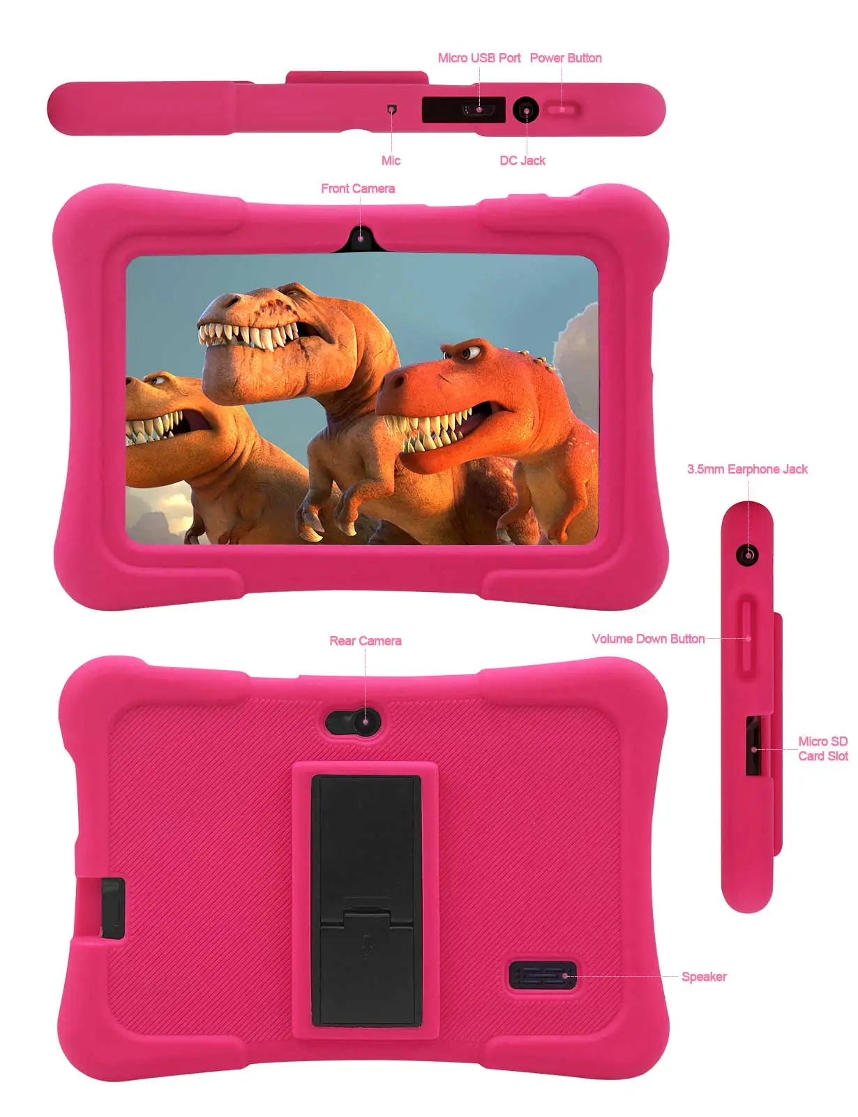 Pritom K7  7" Android Tablet Kids for Children 1024*600 SC7731E Quad Core Games RAM 4GB  ROM 32GB  Android 13 Tablet pc