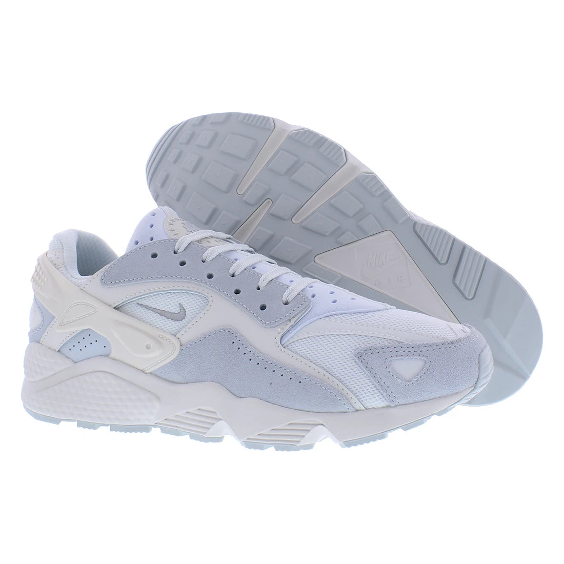For Air Huarache Runner Men's Summit White/Metallic Silver Genuine Leather Sneakers EVA Insole-100% Authentic Model DZ3306100