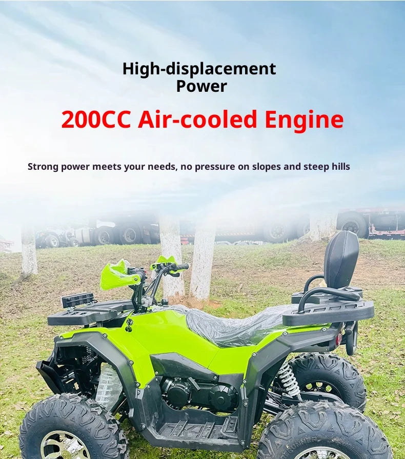 Automatic ATV Big for 200cc Four-wheel Off-road Mountain Bike All-terrain Chain Drive Equipped 4-Stroke Gas/Diesel Scenic Spot