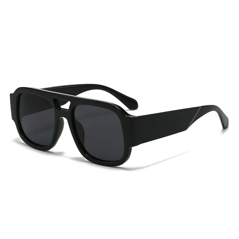 2025 New Outdoor Sports Sunscreen Personalized Fashion Leisure Double Bridge Men's Women's Universal Square Sunglasses