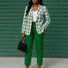 D603 Trendy Ladies Suits Office Wear Blazer Set for Women Printed Blazer and Pants Set Two Piece Business Suits Set for Women