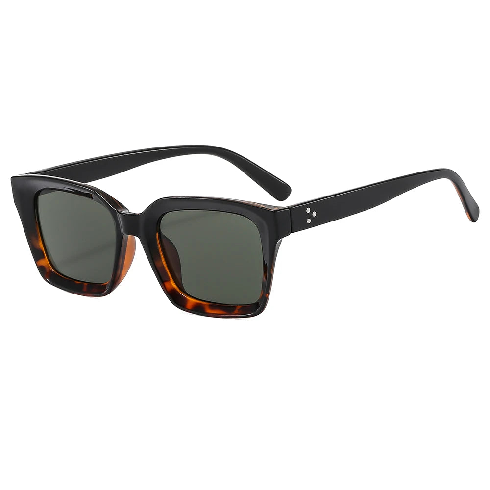 W68095 Unisex Retro Sun Protection Sunglasses Korean Style PC Frame UV400 Tea Tac for Men Women Driving Trend Europe America