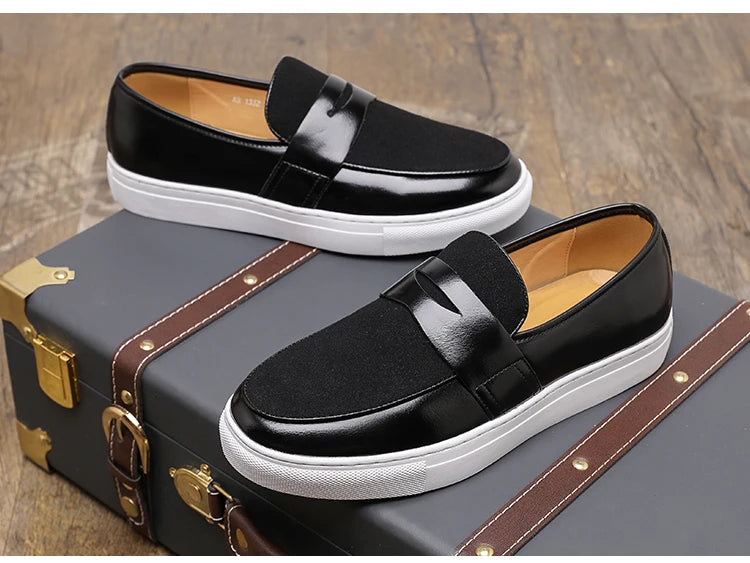 Men's Premium Faux Suede Leather Penny Loafers - Classic Slip-On Moccasin Shoes for Casual & Formal Wear