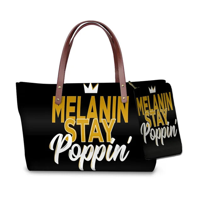 Top Seller Cheap Price Customize Design 2 Pcs Set African Print Women Shoulder Bag Handbag Fancy Beach Handbags for Women Luxury