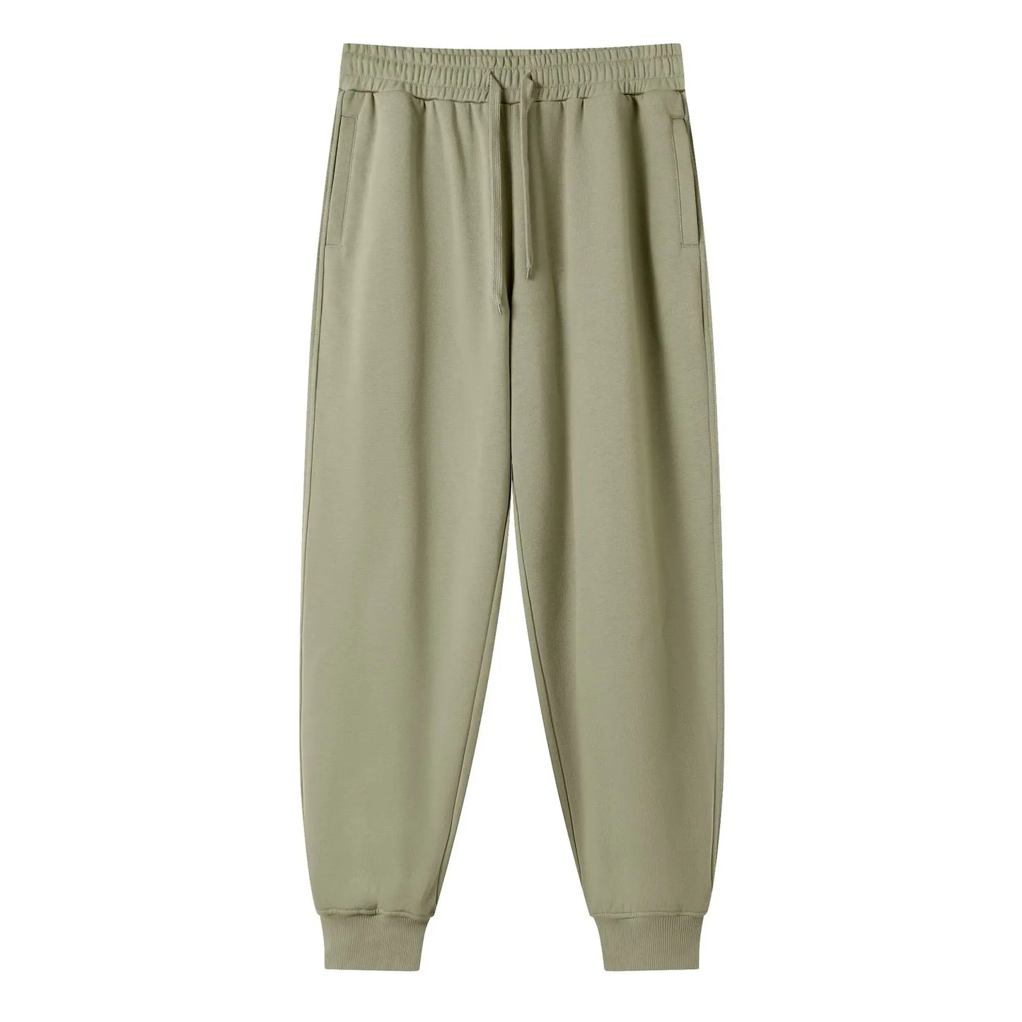 Hot Sale 380gsm Terry Jogger Trousers for Men High Quality Jogger Pants With Pockets Heavy Solid Custom Sweat Pants for Men