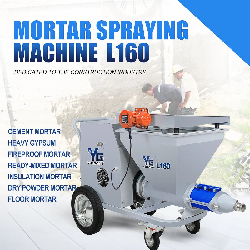 Cement Wall Mortar Sprayer with air Compressor Painting Machine Powder Coating Construction Plastering Machine for Wall Cement