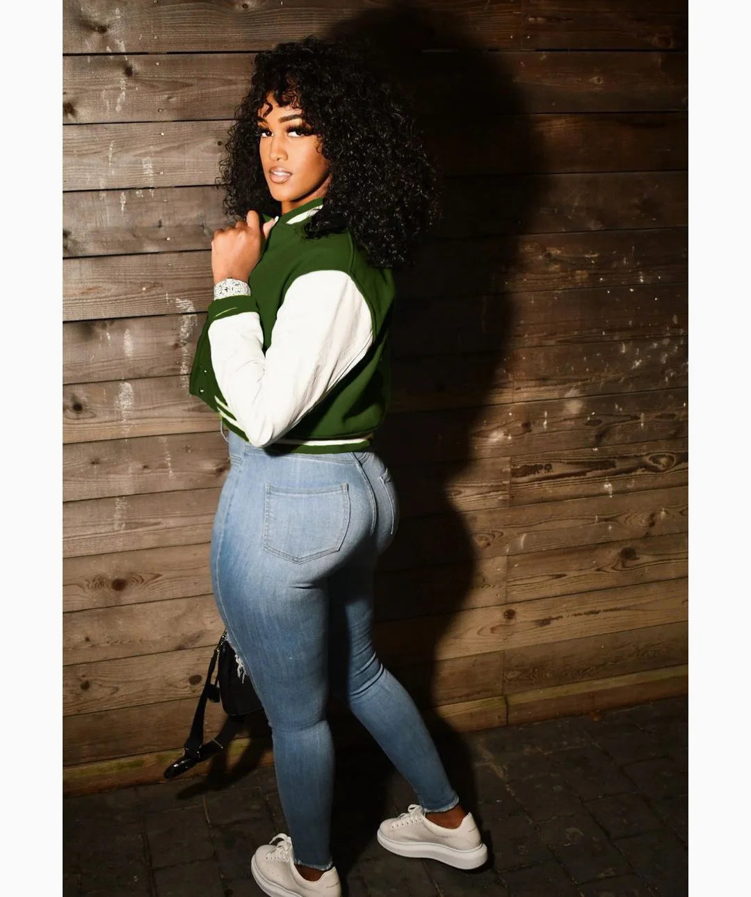 CM.YAYA 2024 Autumn Winter Patchwork Button Up Women Baseball Jackets Long Sleeve Elegant Sport Fashion Baseball Outcoat