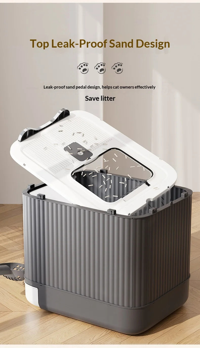Oversized Anti-Splash Fully Enclosed Cat Litter Box Sterilization Deodorant PP Material 2200g Model YR-SHL052010 Wholesale