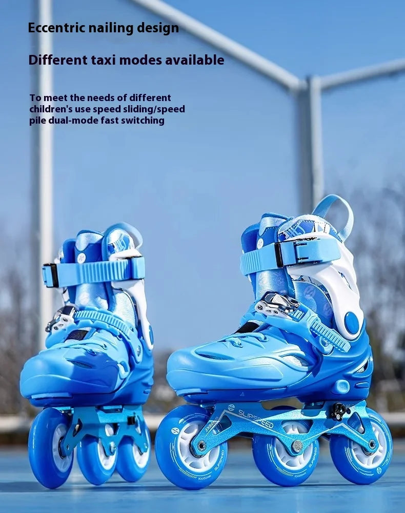 JINGYU G17 Professional Speed Skate Shoes for Kids Outdoor Beginners In-Line Roller Skates PU Wheel Adjustable 6000 Bearing for