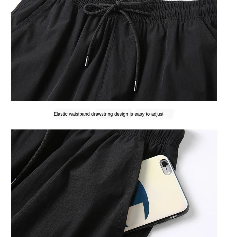 Male Bermuda Board Quick Drying Beach Black Men's Long Shorts Men's Shorts Summer Breeches 2025 Thin Nylon 3/4 Length Trousers