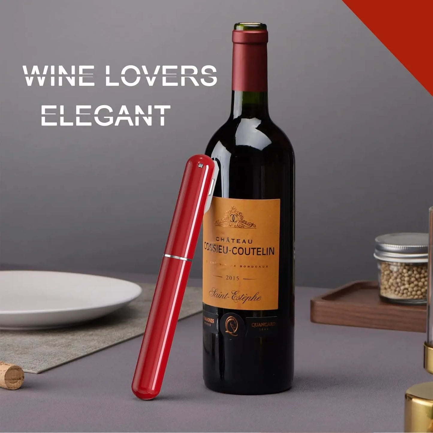 Easy-Open Portable Travel Wine Corkscrew Handheld Wine Cork Remover 2-in-1 Air Pressure Wine Bottle Opener with Foil Cutter