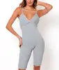 Fashion Bodycon Jumpsuits Sleeveless V Neck Rompers Club Wear Casual Elastic Overalls Ribbed Playsuit for Women
