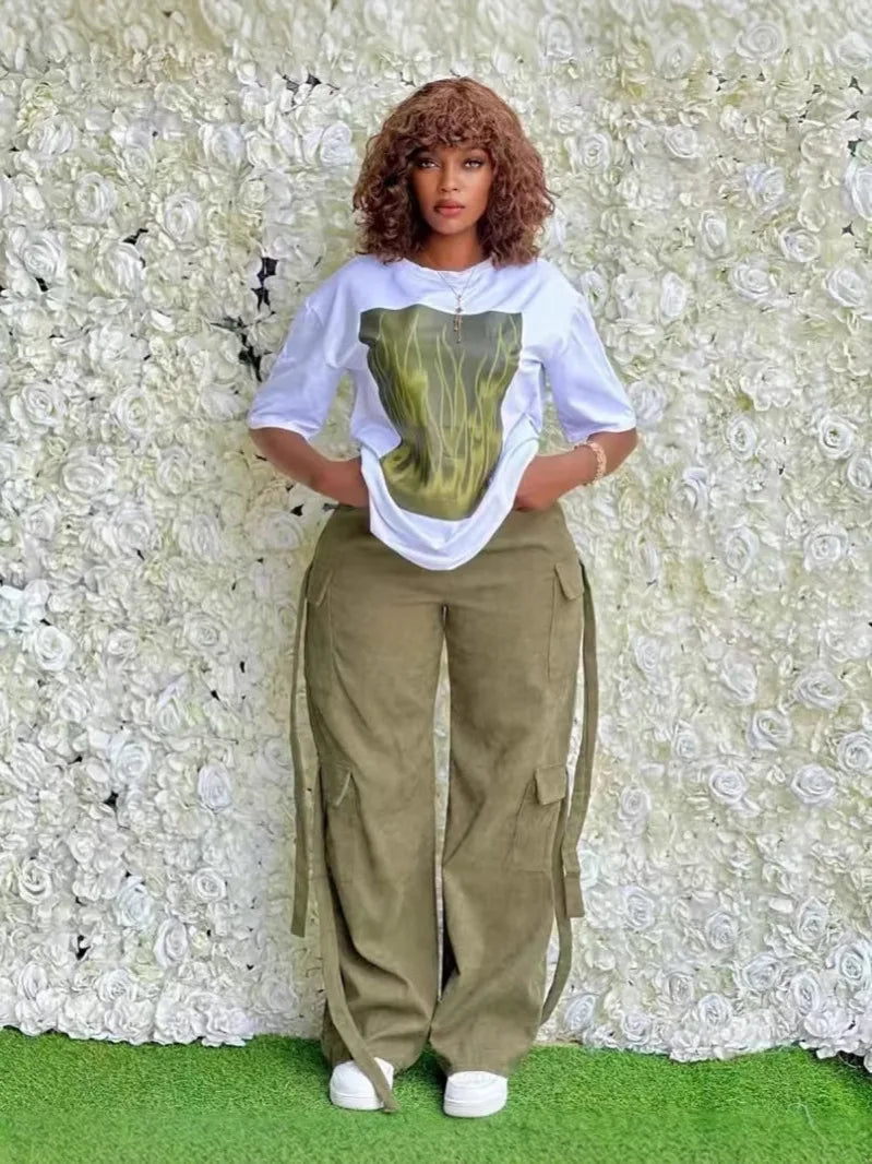Women's Loose Fit T-Shirt and Pants Wholesale Price Two Piece Set Luxury Clothes for Women