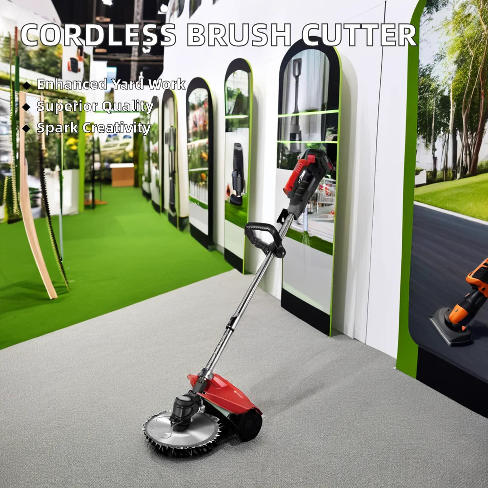 21V 48V Industrial Grade 1800W Cordless Lawn Cutter DIY Metal Battery Handheld Brushless Lithium Electric Telescopic Handle
