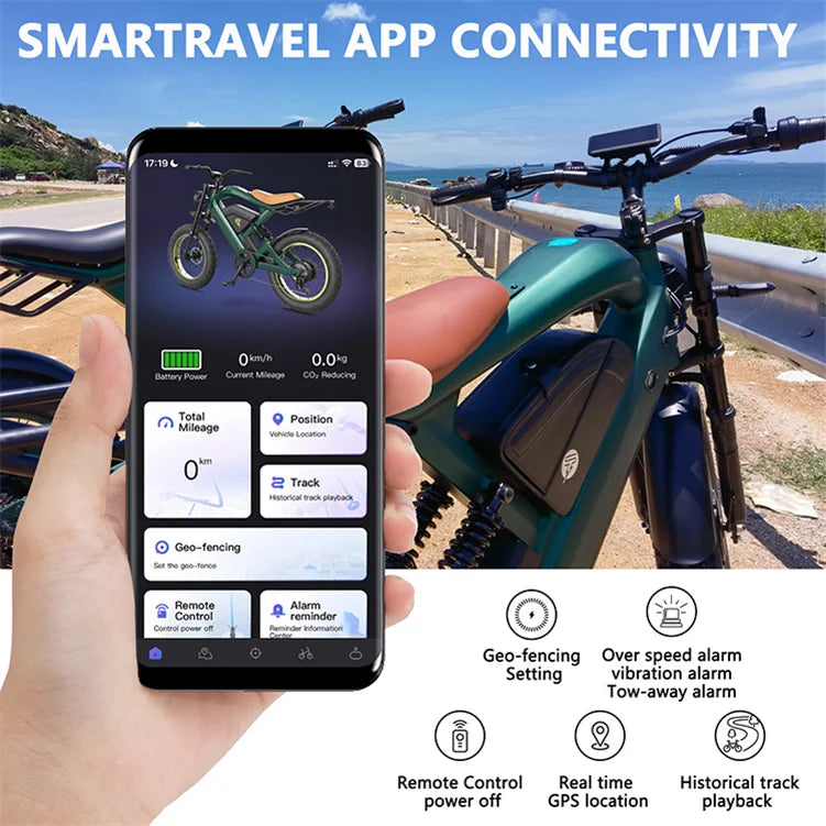United States Stock ZM22  1200W 80 Miles +80 Miles Full Suspension Double Range E-bike Electric Bike