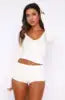Women's Sets Loungewear Polyester 2piece Set Xl Women Clothing Long Sleeves Crop Top V-neck Tshirt and Pants Streetwear Wear
